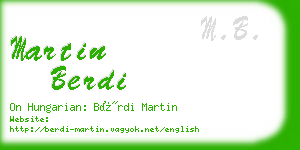 martin berdi business card